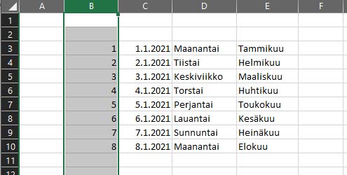 Excel harjoitus