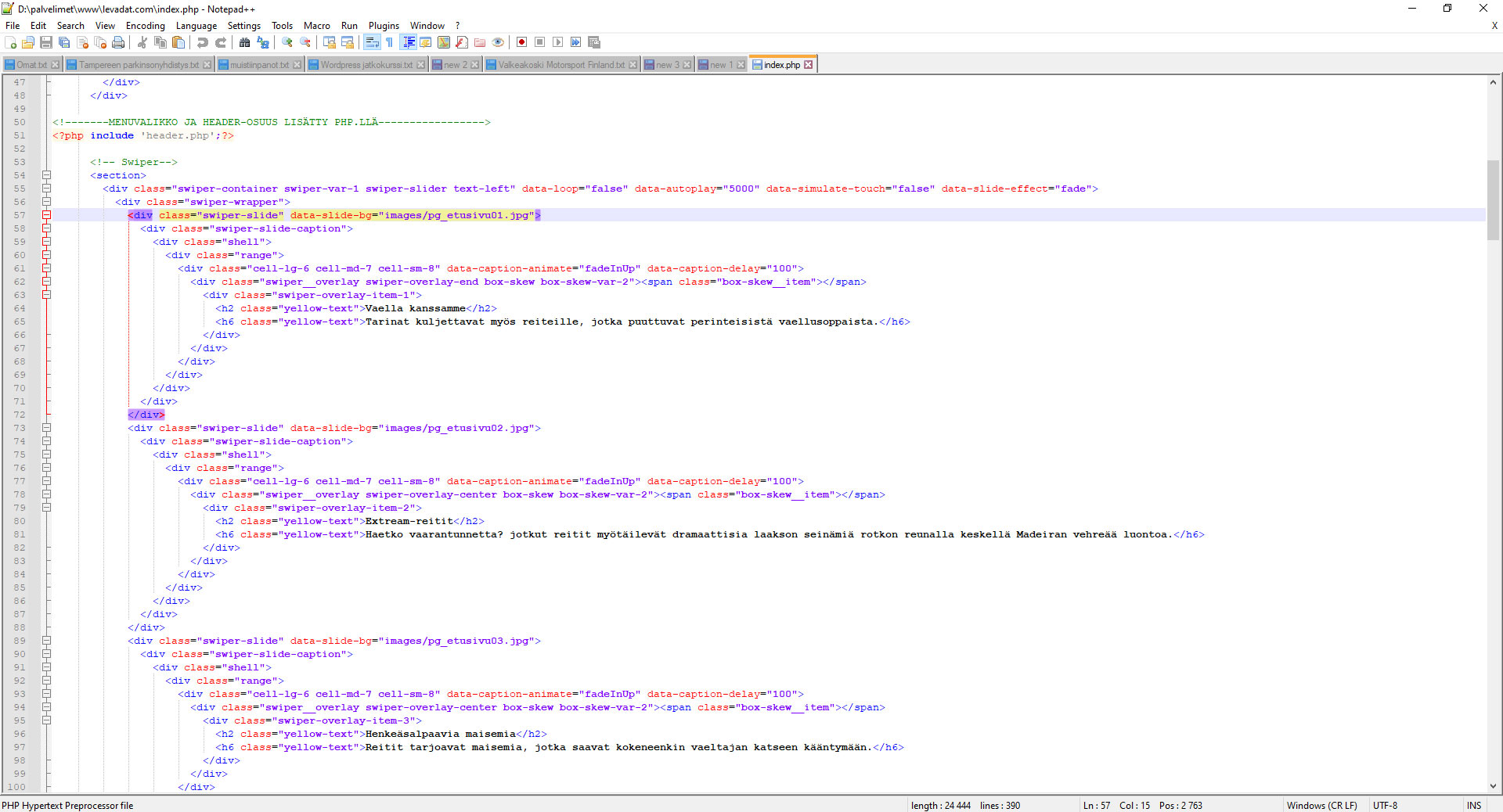 notepad-02 Notepad++ käyttöliittymä.