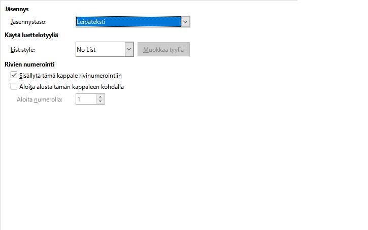 Jäsennys ja luettelo